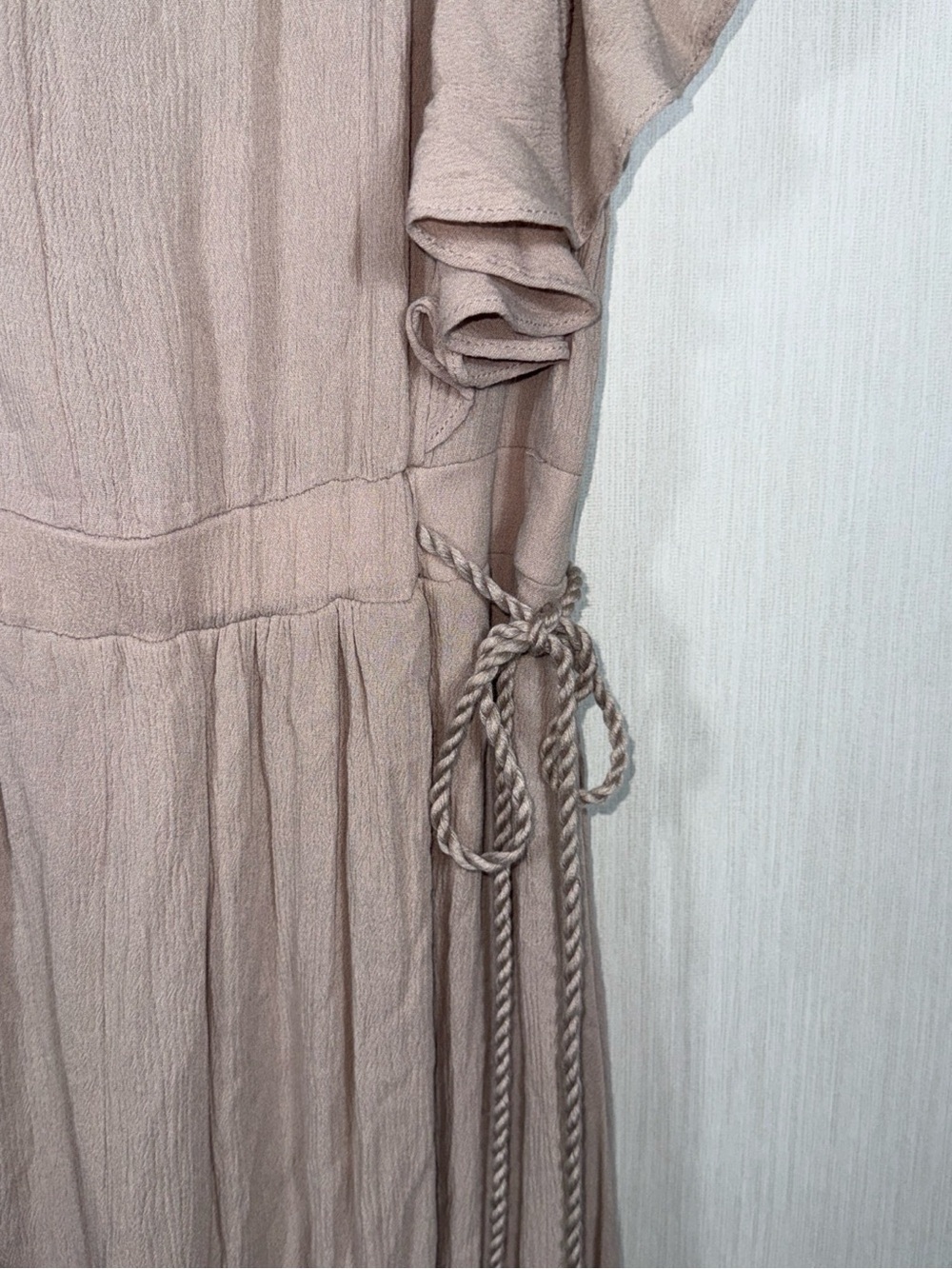 Baltic Born Taupe Ruffle Maxi Dress with Braided Waist Tie - Picture 14 of 14